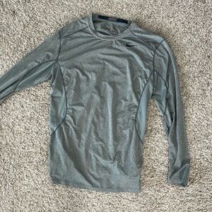 Nike Gray long sleeve dri-fit -size L